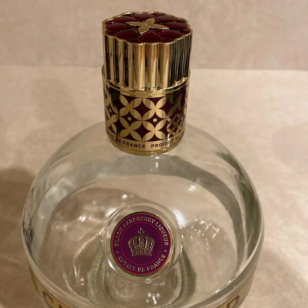 750ml size Bar Decor Crafting Blingy Glass Globe Chambord Bottle Purple Bedazzle - Picture 6 of 10